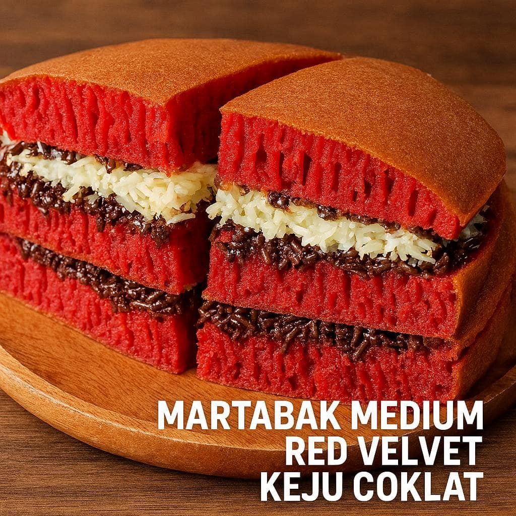 Medium Red Velvet Keju Coklat Martabak 999 Asli Bandung